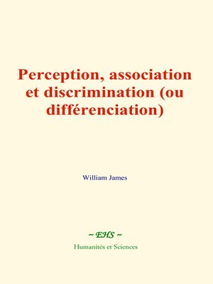 cover image of Perception, association et discrimination (ou différenciation)
